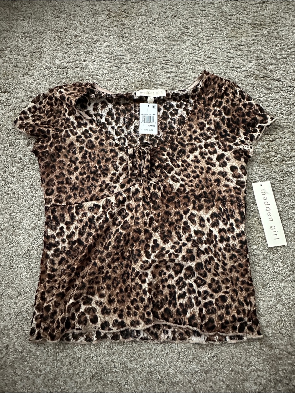 Madden Girl Leopard Print Short Sleeve Top